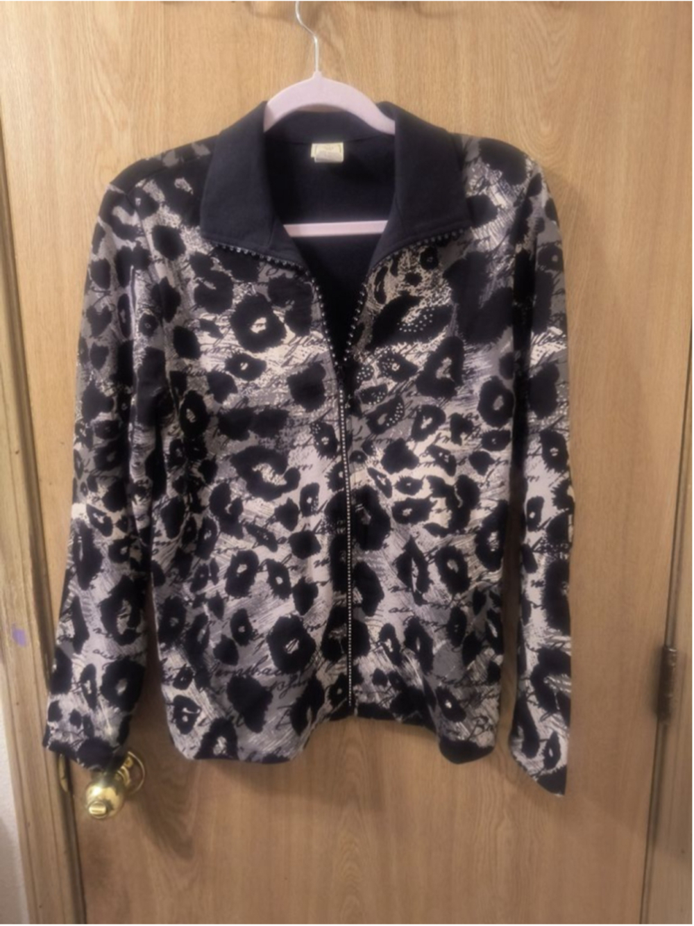Jess & Jane Primal Jungle Rhinestone Zip Jacket S
